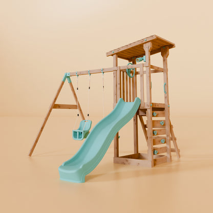 Climbing Frame, Slope Roof, Double Swing