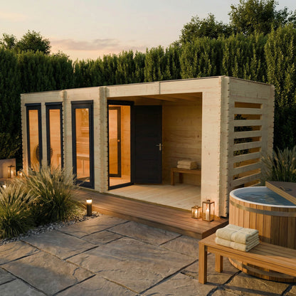 Novi Outdoor Sauna With Changing Room and Large Veranda
