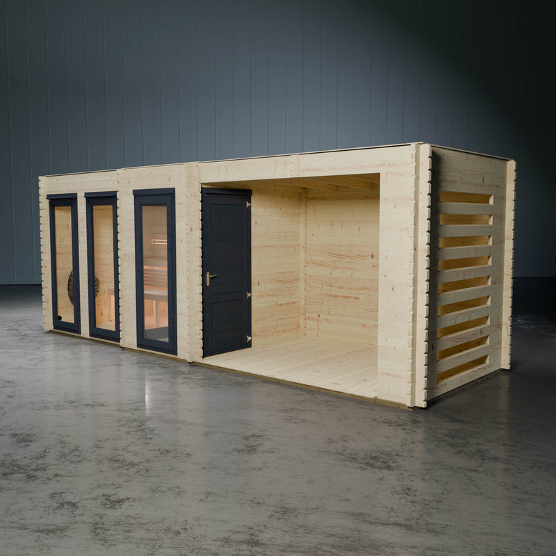 Novi Outdoor Sauna With Changing Room and Large Veranda-209745 