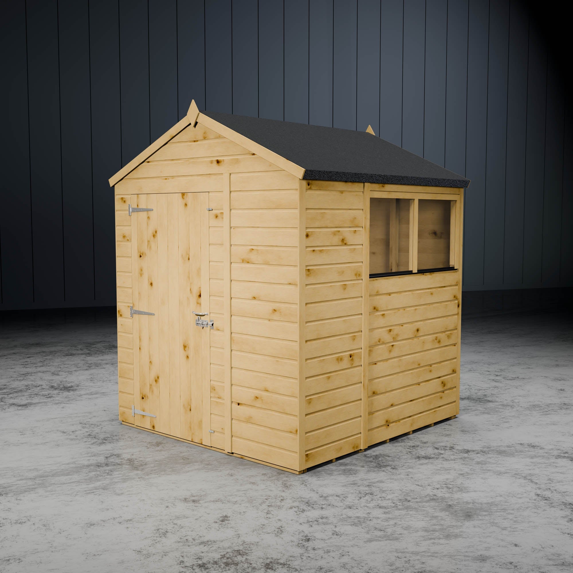 Wooden apex windowed shed