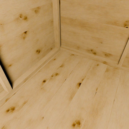 Close-up of a wooden floor with visible grain and knots