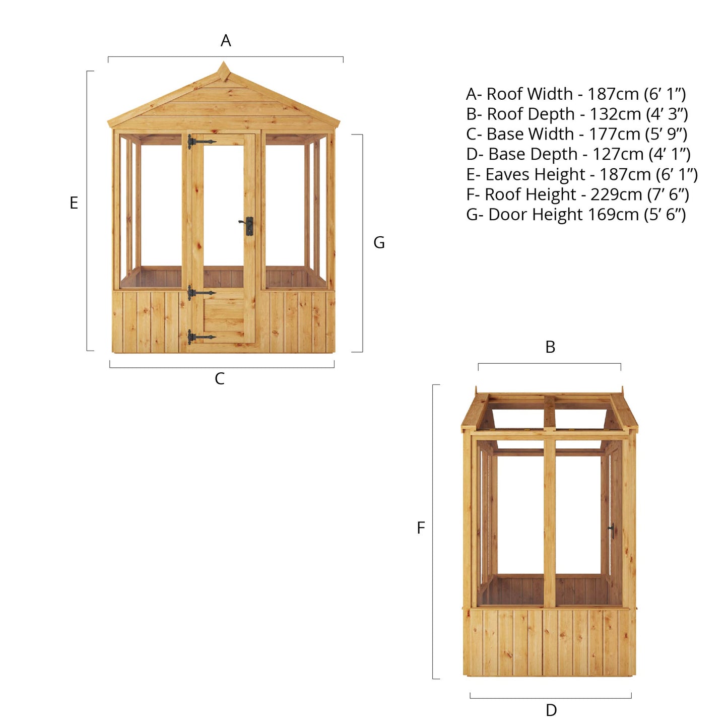 6 x 4 Woodsman Apex Styrene Greenhouse