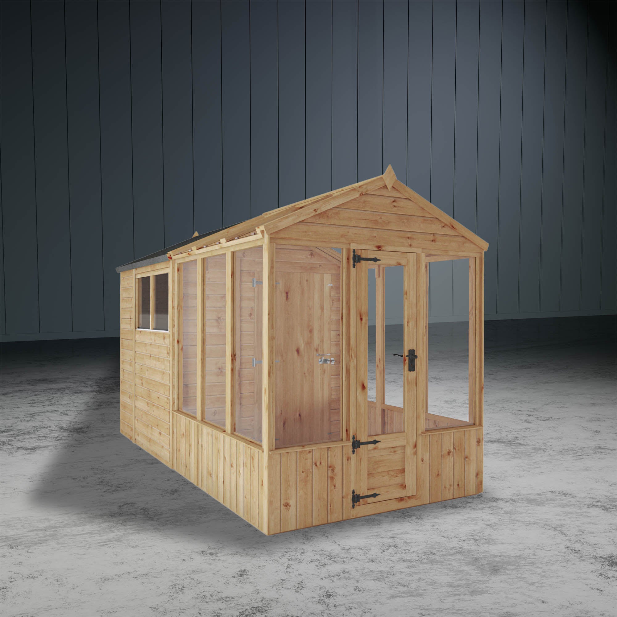 Woodsman Combi Greenhouse with Shed