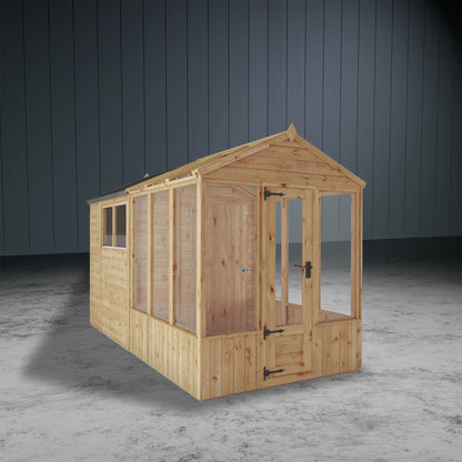 Woodsman Combi Greenhouse with Shed
