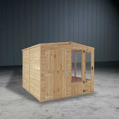 8 x 8 Woodsman Combi Greenhouse with Shed