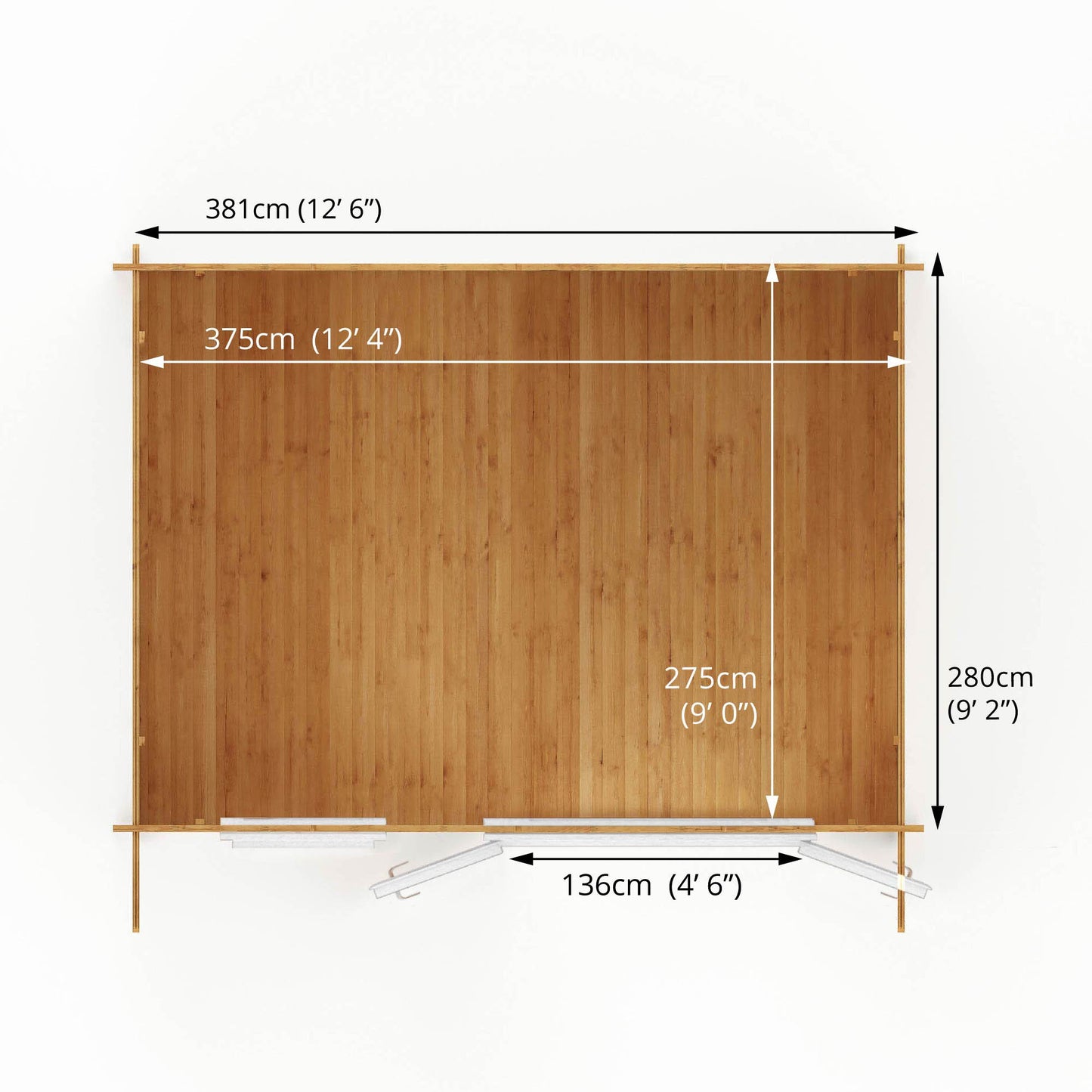 The 4m x 3m Sparrow Log Cabin with White UPVC