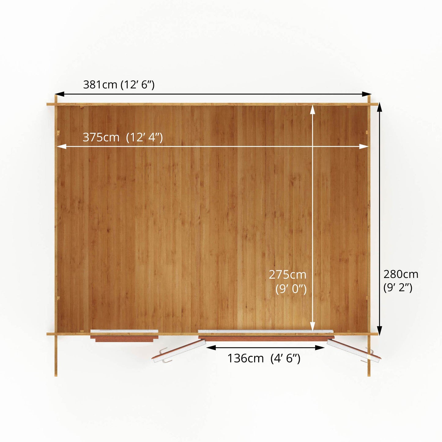 The 4m x 3m Sparrow Log Cabin with Oak UPVC