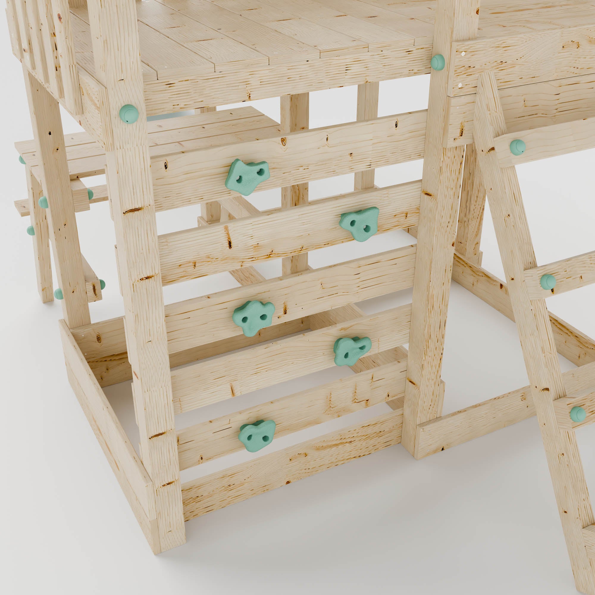 Climbing Frame with Single Swing Extended Height Platform & 2.65m Slide & Picnic Table- Bramblewick Forest Watchtower V