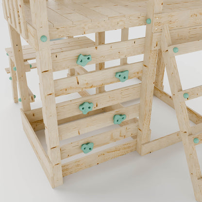 Climbing Frame with Single Swing Extended Height Platform & 2.65m Slide & Picnic Table- Bramblewick Forest Watchtower V