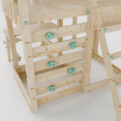 Climbing Frame with Double Swing Extended Height Platform & 2.65m Slide & Picnic Table - Enchanted Grove Watchtower VI