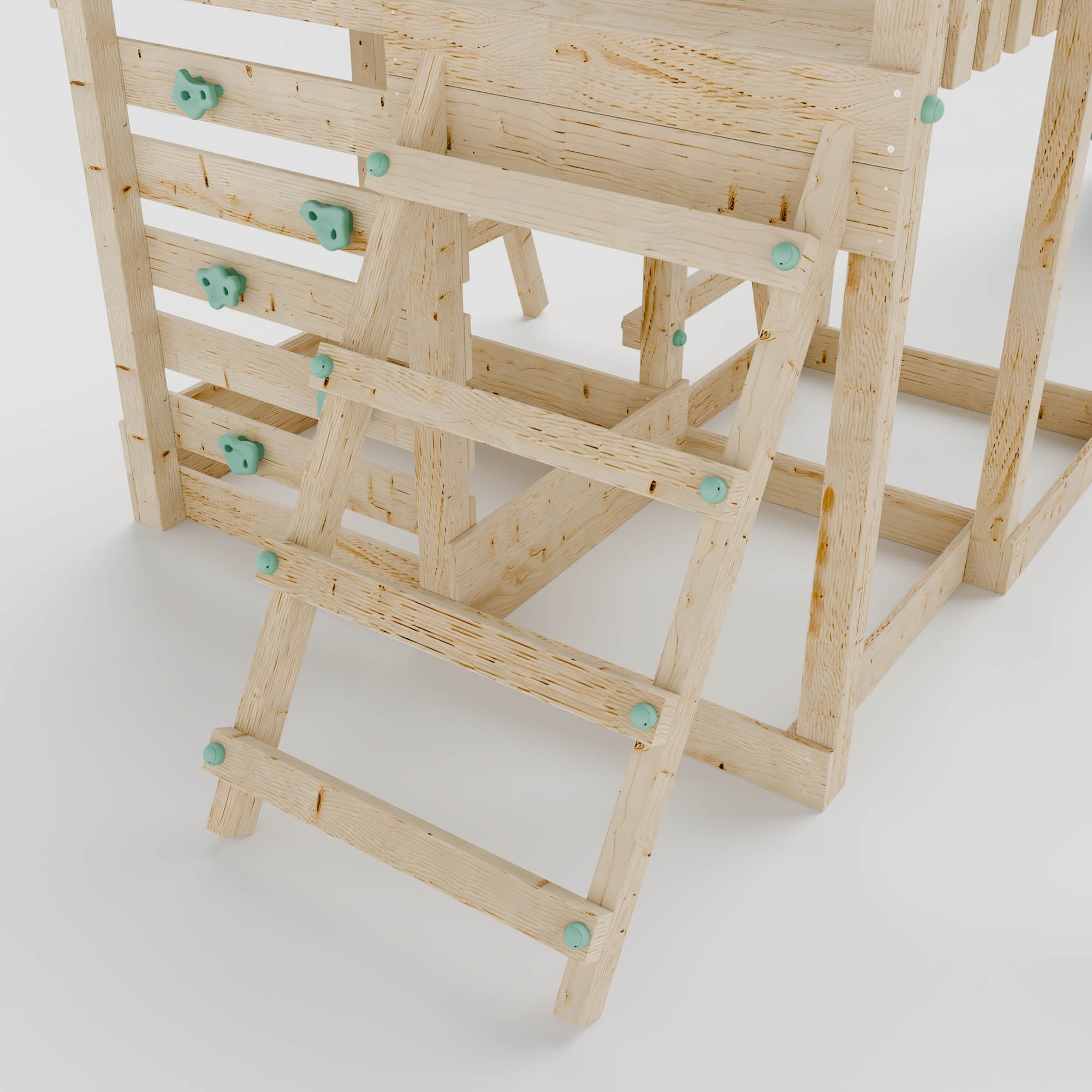 Climbing Frame with Double Swing Extended Height Platform & 2.65m Slide & Picnic Table - Enchanted Grove Watchtower VI