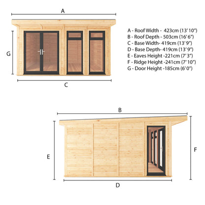 The Edwinstowe 4m x 4m Premium Insulated Garden Room with Anthracite UPVC