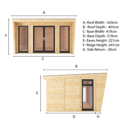 The Harlow 4m x 3m Premium Insulated Garden Room with Anthracite UPVC