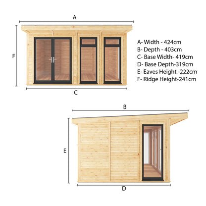 The Edwinstowe 4m x 3m Premium Insulated Garden Room with Anthracite UPVC