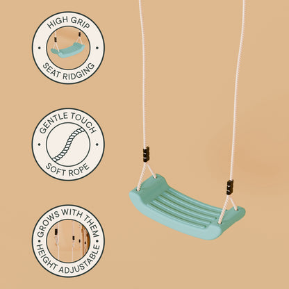 Single Wooden Swing - Evergreen