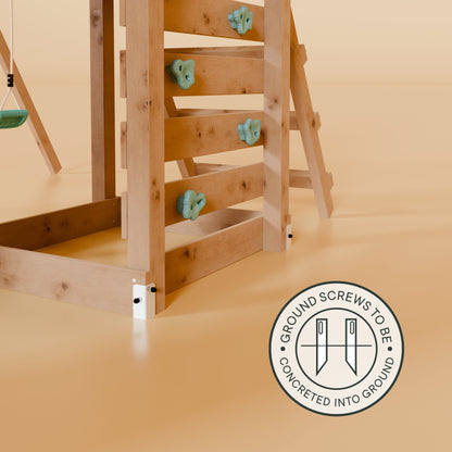Extended Climbing Frame With Single Swing & Picnic Table - Fernshade Retreat I