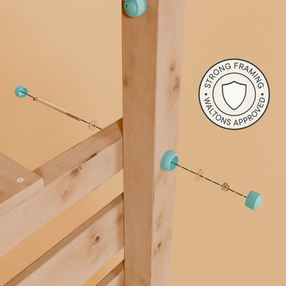 Extended Climbing Frame With Single Swing & Climbing Wall With Shop - Wildroot Ridge V