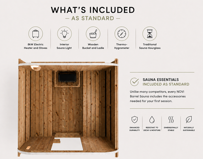 Novi Cube Outdoor Sauna - 4 Person