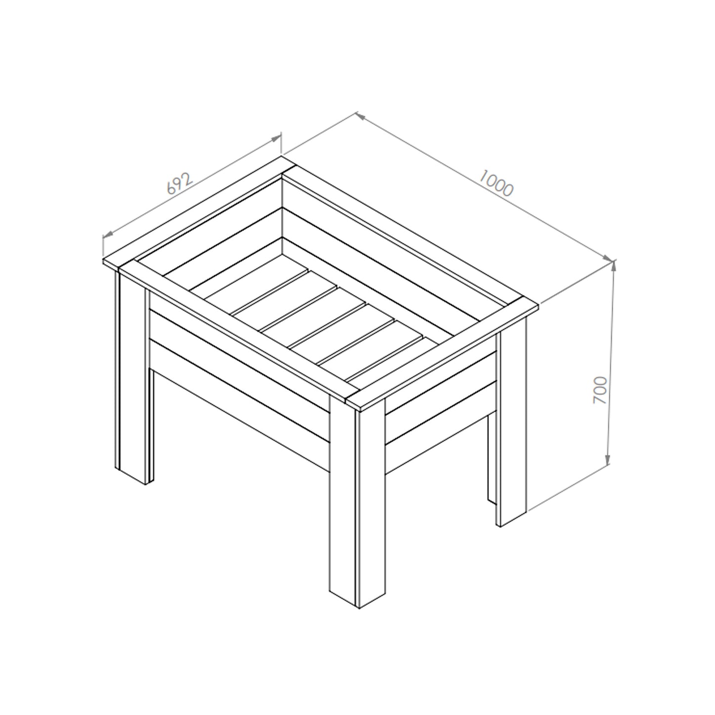 The Petal 1m Freestanding Wooden Planter