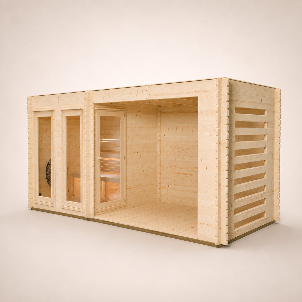 Novi sauna with large veranda product shot