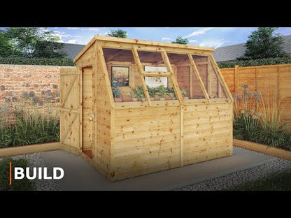 8 x 6 Shiplap Single Door Potting Shed Wooden Greenhouse