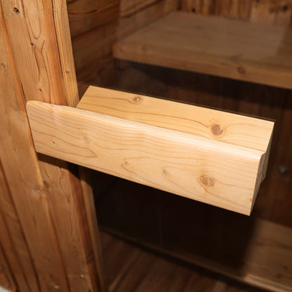 sauna handle close up photo