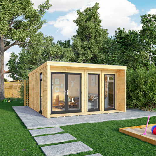 The Creswell 4m x 4m Premium Insulated Garden Room with Anthracite UPVC