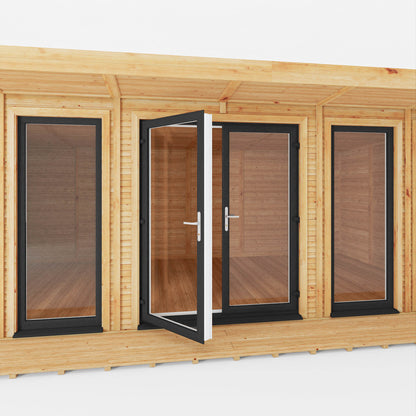 The Creswell 6m x 3m Premium Insulated Garden Room with Anthracite UPVC