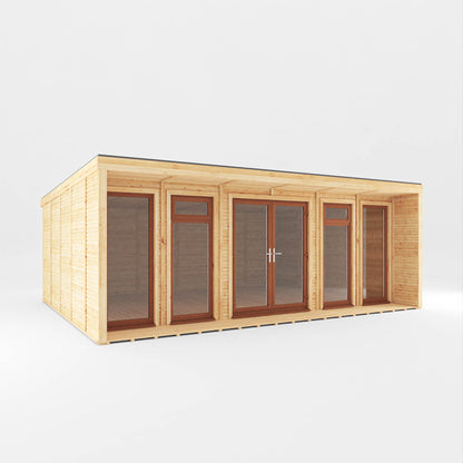 The Creswell 6m x 4m Premium Insulated Garden Room with Oak UPVC