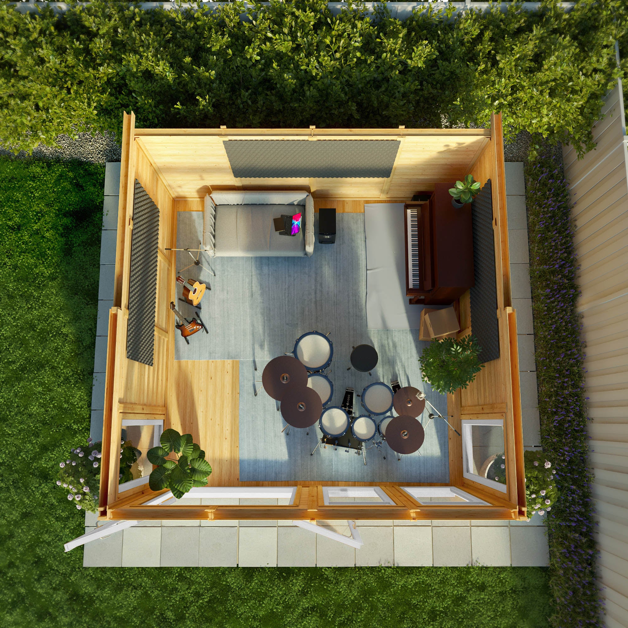 The Edwinstowe 4m x 4m Premium Insulated Garden Room with White UPVC Waltons