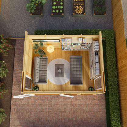 The Edwinstowe 4m x 3m Premium Insulated Garden Room with Oak UPVC
