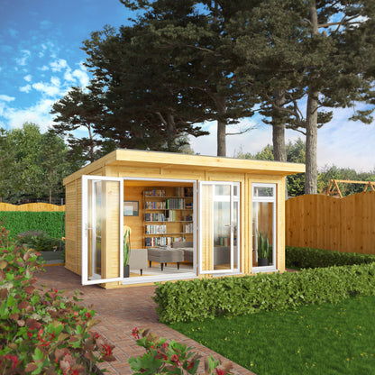 The Edwinstowe 4m x 3m Premium Insulated Garden Room with White UPVC