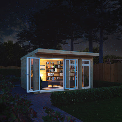 The Edwinstowe 4m x 3m Premium Insulated Garden Room with White UPVC