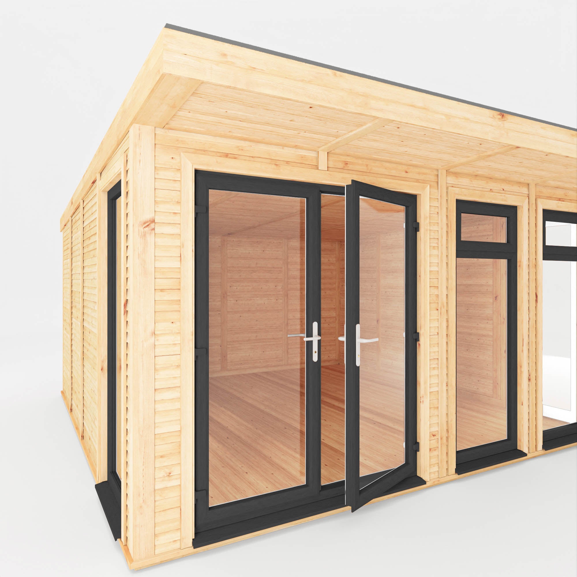 The Edwinstowe 4m x 4m Premium Insulated Garden Room with Anthracite U Waltons