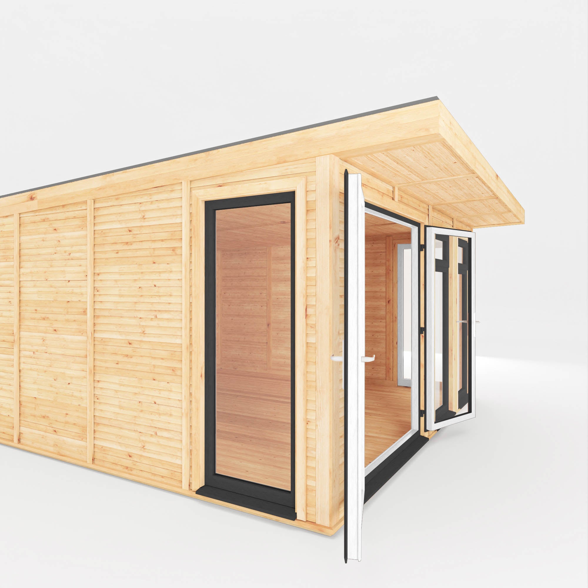 The Edwinstowe 4m x 4m Premium Insulated Garden Room with Anthracite U Waltons