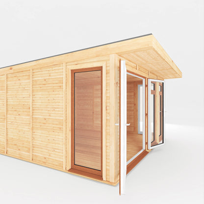 The Edwinstowe 4m x 4m Premium Insulated Garden Room with Oak UPVC