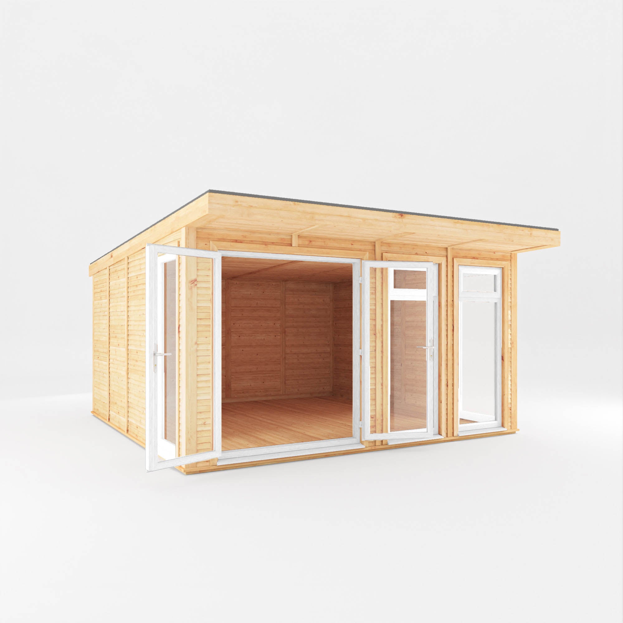 The Edwinstowe 4m x 4m Premium Insulated Garden Room with White UPVC Waltons