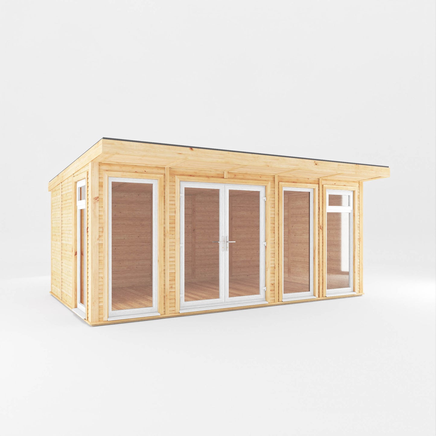 The Edwinstowe 5m x 3m Premium Insulated Garden Room with White UPVC