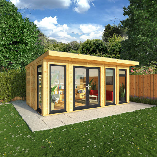 The Edwinstowe 5m x 3m Premium Insulated Garden Room with Anthracite UPVC