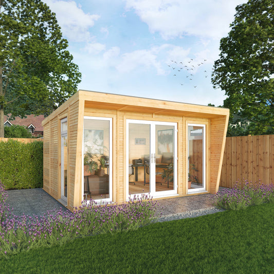 The Harlow 4m x 3m Premium Insulated Garden Room with White UPVC