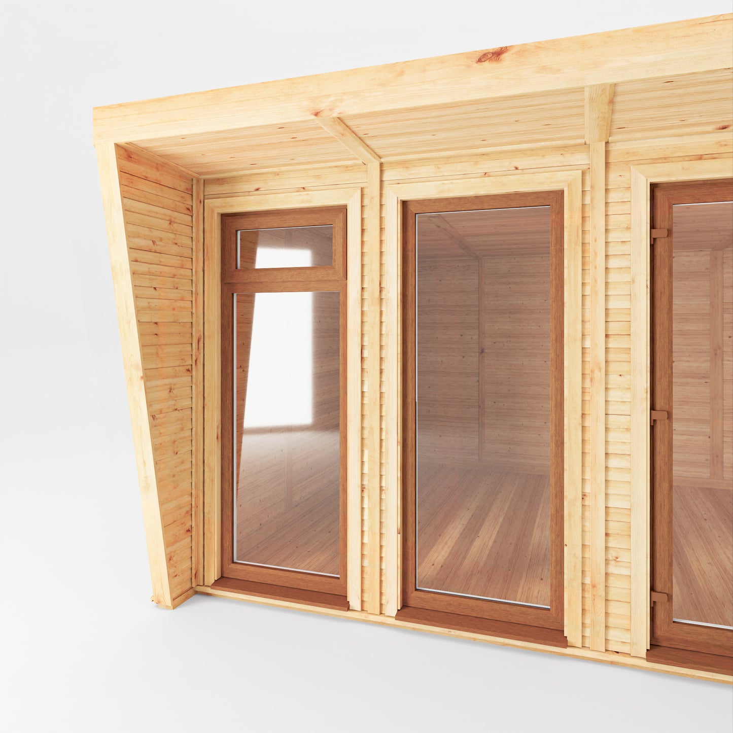 The Harlow 6m x 3m Premium Insulated Garden Room with Oak UPVC