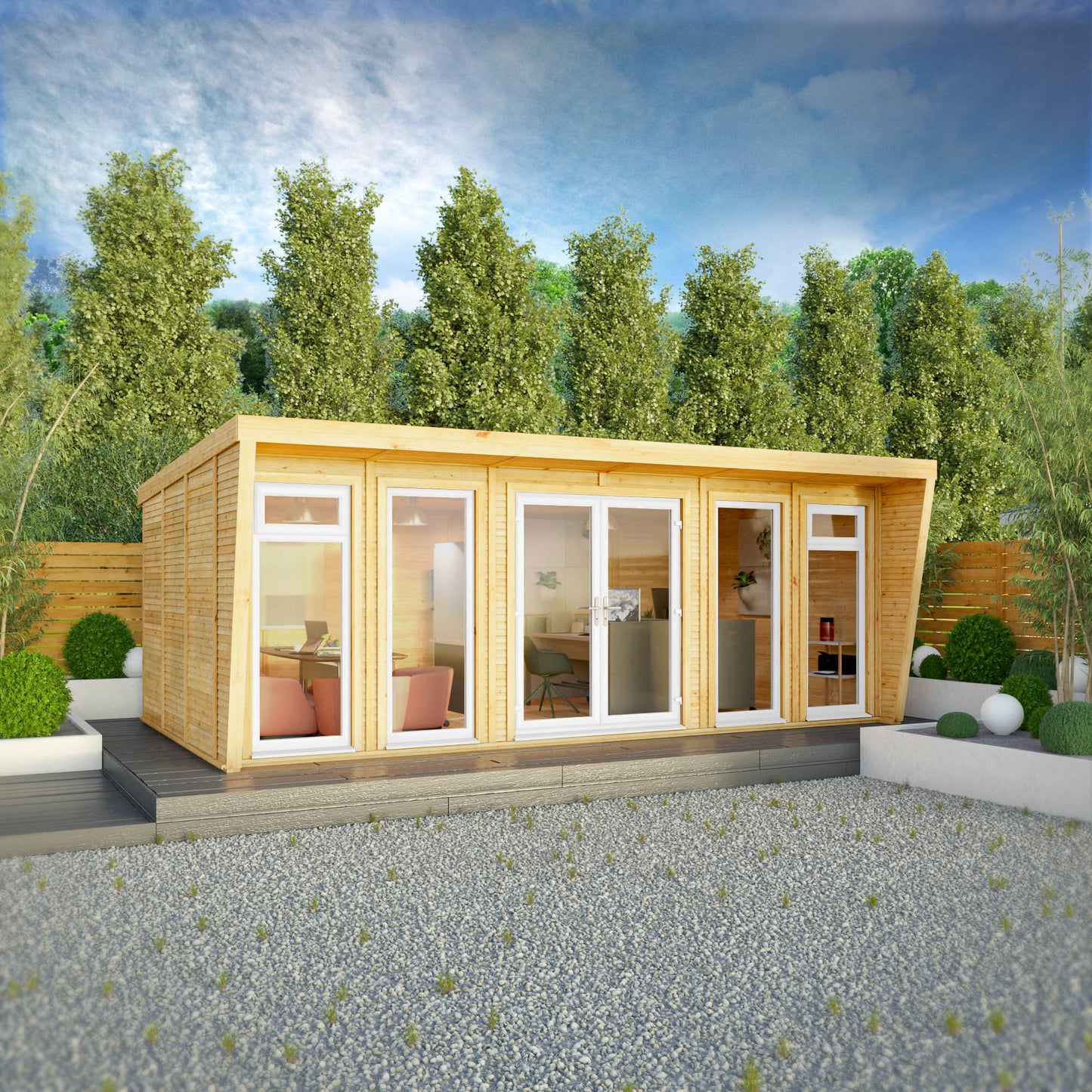 The Harlow 6m x 3m Premium Insulated Garden Room with White UPVC