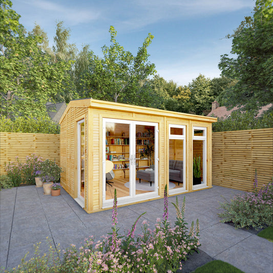 The Rufford 4m x 3m Premium Insulated Garden Room with White UPVC