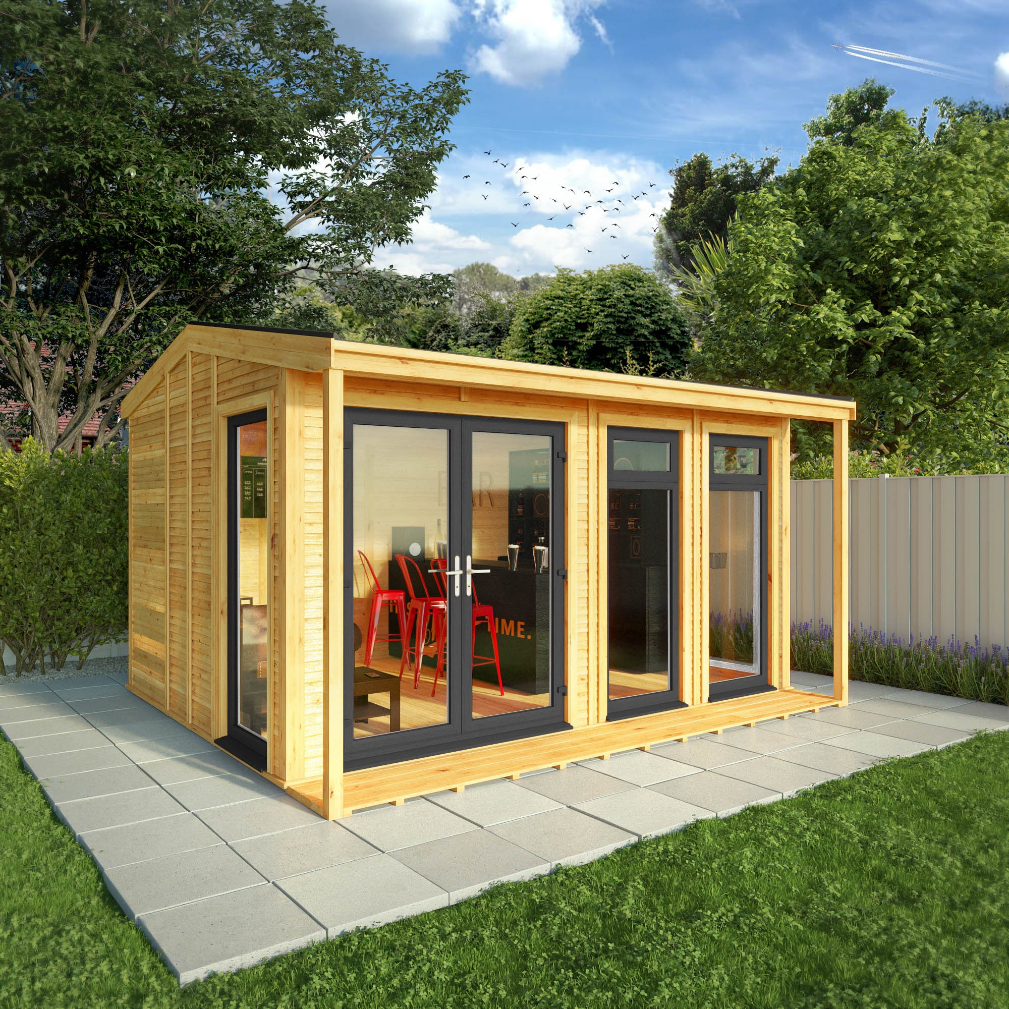 The Thoresby 4m x 3m Premium Insulated Garden Room with Anthracite UPVC