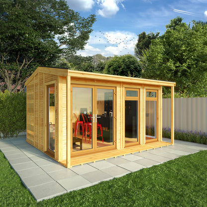 The Thoresby 4m x 3m Premium Insulated Garden Room with Oak UPVC