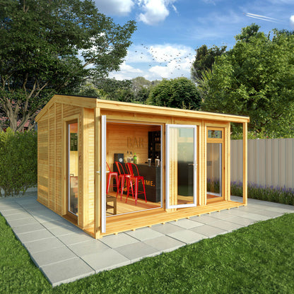 The Thoresby 4m x 3m Premium Insulated Garden Room with Oak UPVC