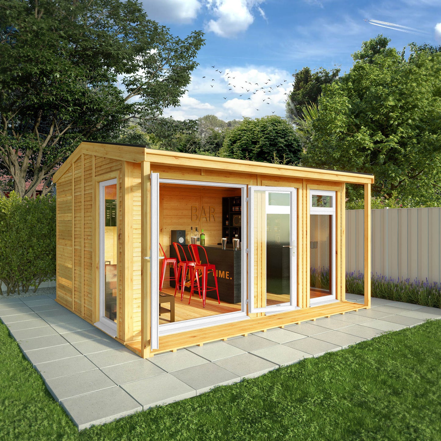 The Thoresby 4m x 3m Premium Insulated Garden Room with White UPVC