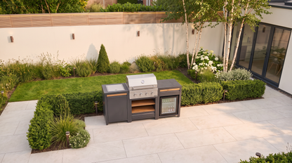Urban Compact Outdoor Kitchen with fridge from above