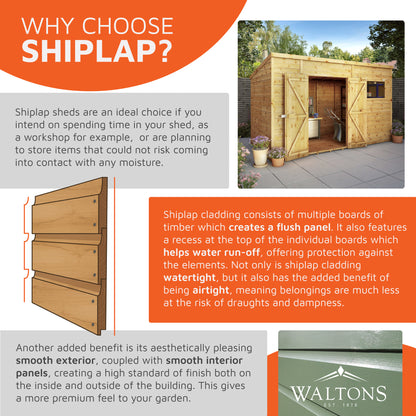 7 x 5 Shiplap Apex Wooden Shed