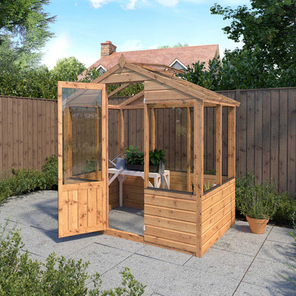 6 x 4 Evesham Wooden Greenhouse